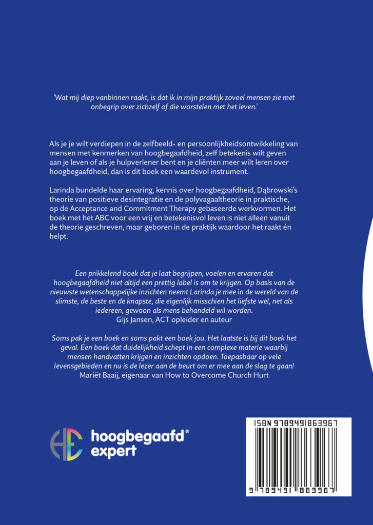 achterkant cover Boek Had ik dit maar eerder geweten over ACT & hoogbegaafdheid